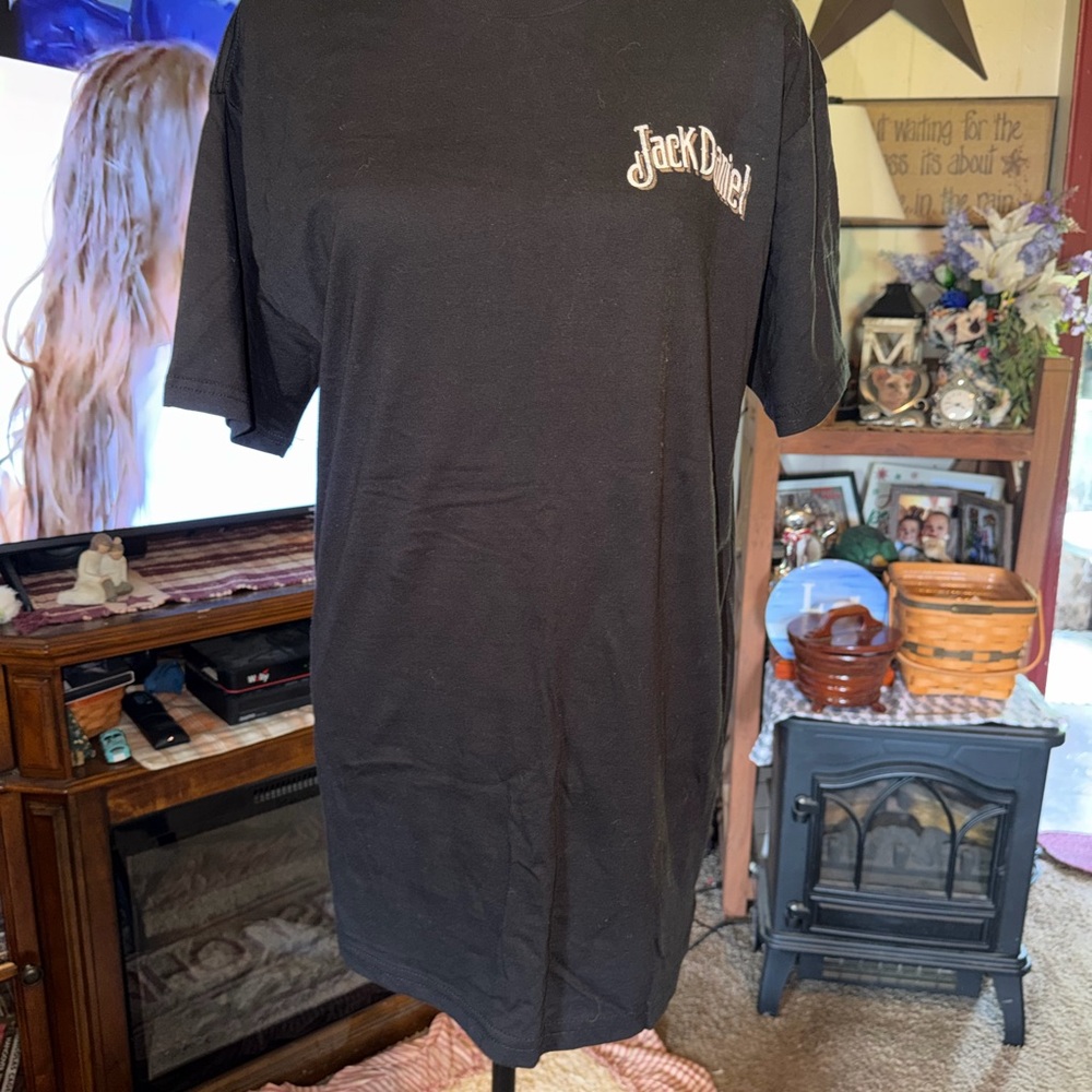 Jack Daniels Black Short-Sleeve Tee with White Chest Logo